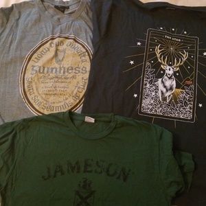 Jameson, jagermeister and guiness green tshirts